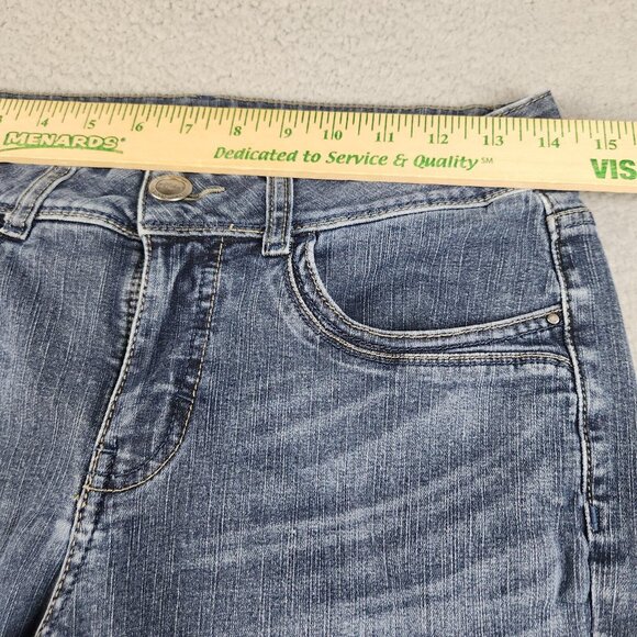 LEE Riders Jeans Women's 8M Curvy Bootcut Flap Pockets Stretch Denim Pants Blue - Picture 6 of 13